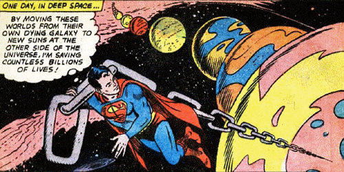 Superman mueve planetas