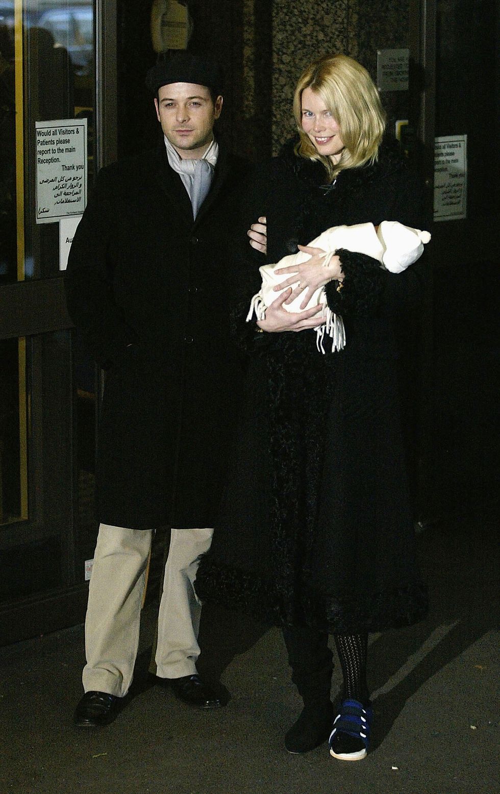 supermodel claudia schiffer with husband and baby