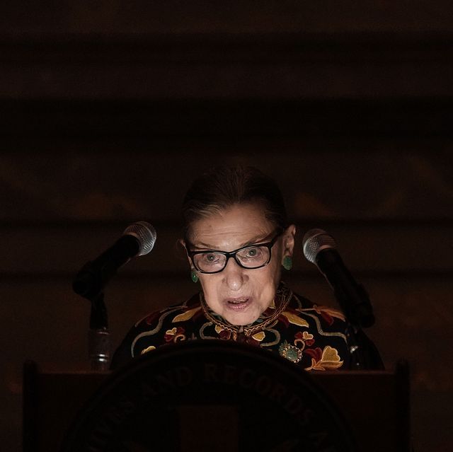 justice ruth bader ginsburg attends naturalization ceremony  at national archives