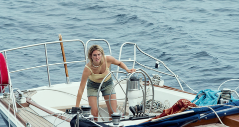 adrift, a good housekeeping pick for best survival movies, stars shaliene woodley as a woman who has to help sail a yacht and encounters a hurricane
