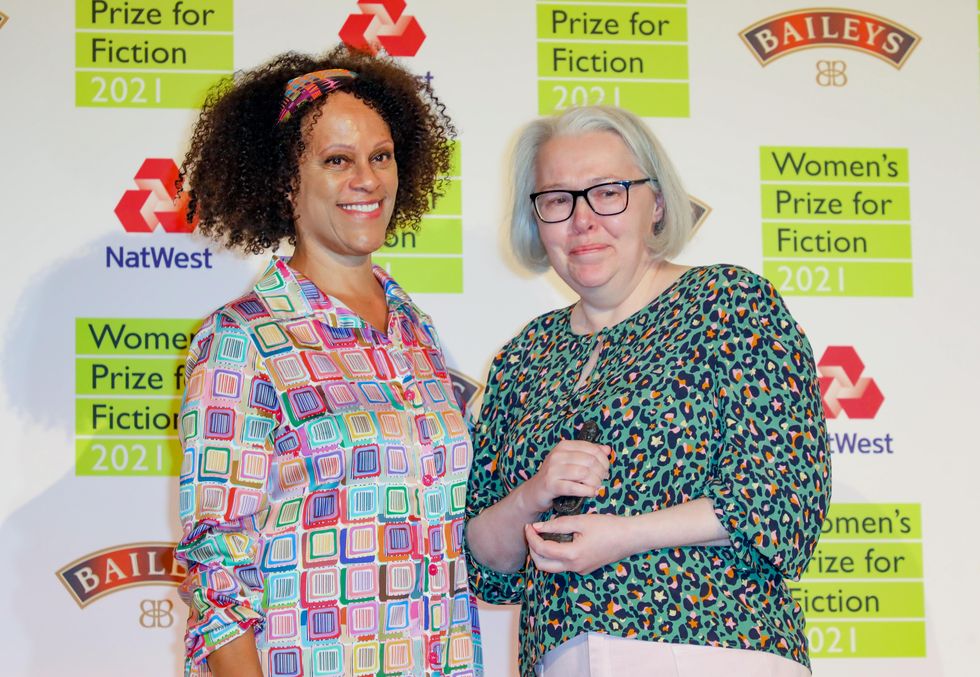 london, england   september 08 bernadine evaristo and susanna clarke attend the women's prize for fiction 2021 at bedford square gardens on september 8, 2021 in london, england pic dave benett