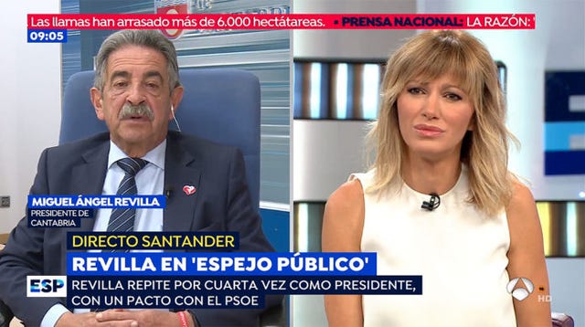 Susanna Griso y Miguel Ángel Revilla en Espejo Público
