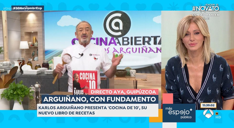 la presentadora y el cocinero en 'espejo publico'