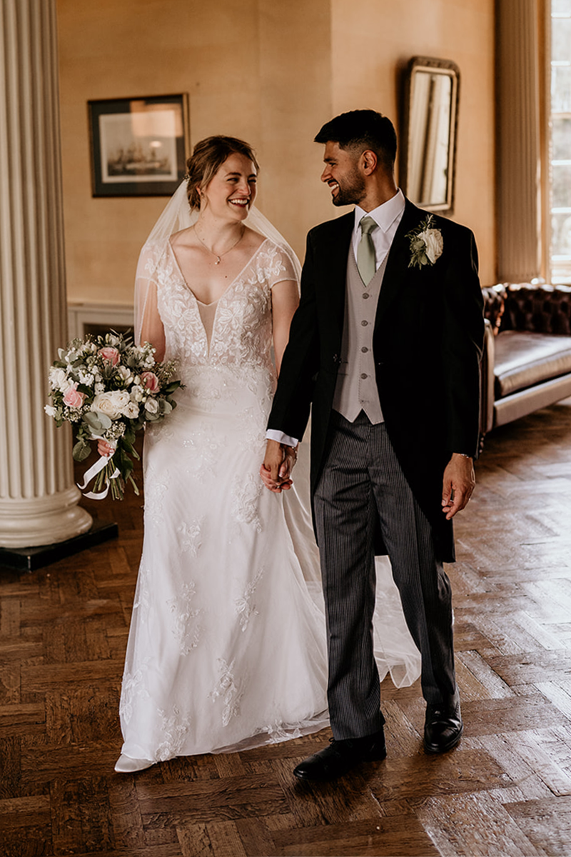 susie and avik as bride and groom on their wedding day