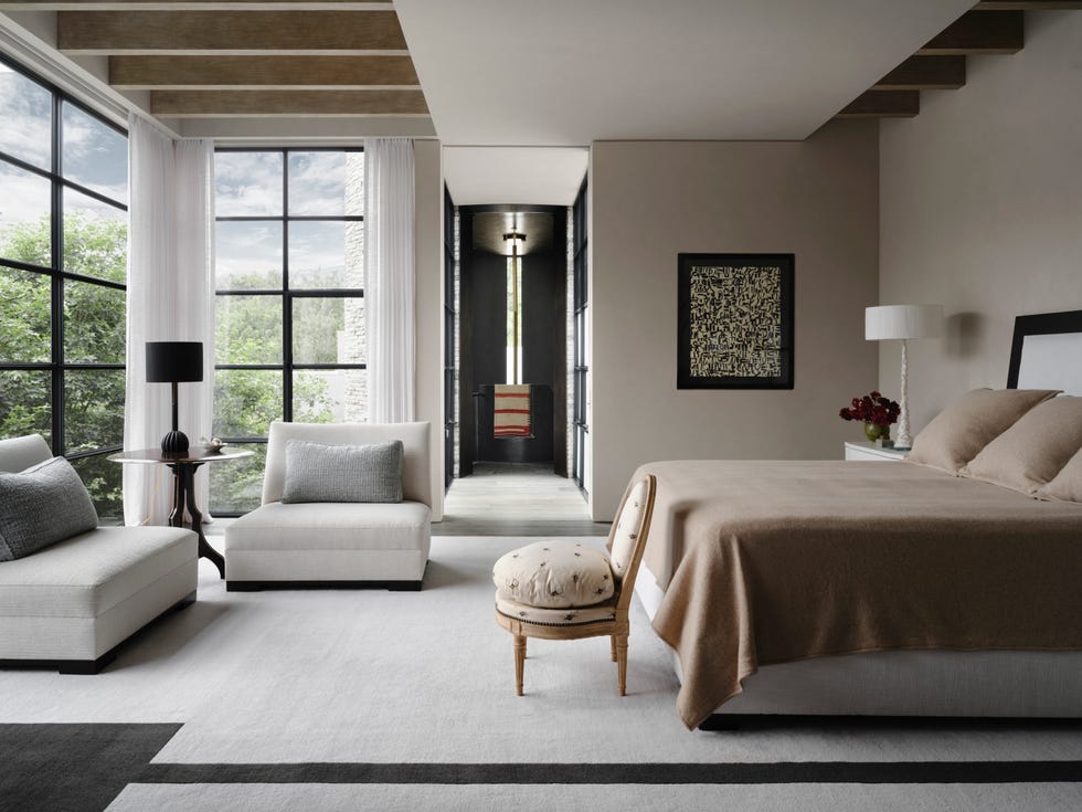 casa de campo contemporánea: dormitorio de invitados