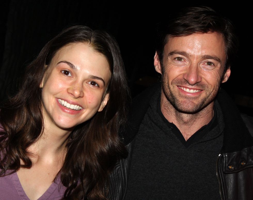 hugh jackman visits shrek the musical on broadway