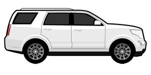 white SUV graphic