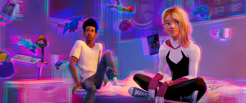 miles morales shameik moore and gwen stacy hailee steinfeld in columbia pictures and sony pictures animation's spider man™ across the spider verse part one