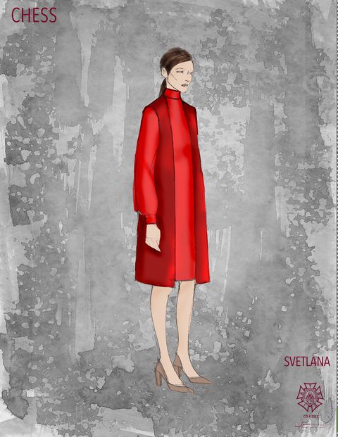 Clothing, Red, Coat, Outerwear, Overcoat, Fashion, Formal wear, Pattern, Trench coat, Fashion model, 