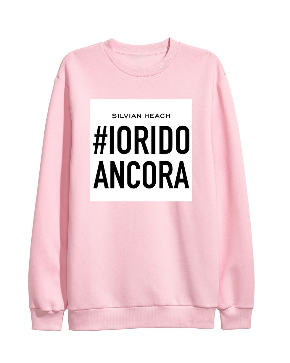 Clothing, White, Pink, Sweatshirt, Sleeve, Text, Product, T-shirt, Top, Font, 