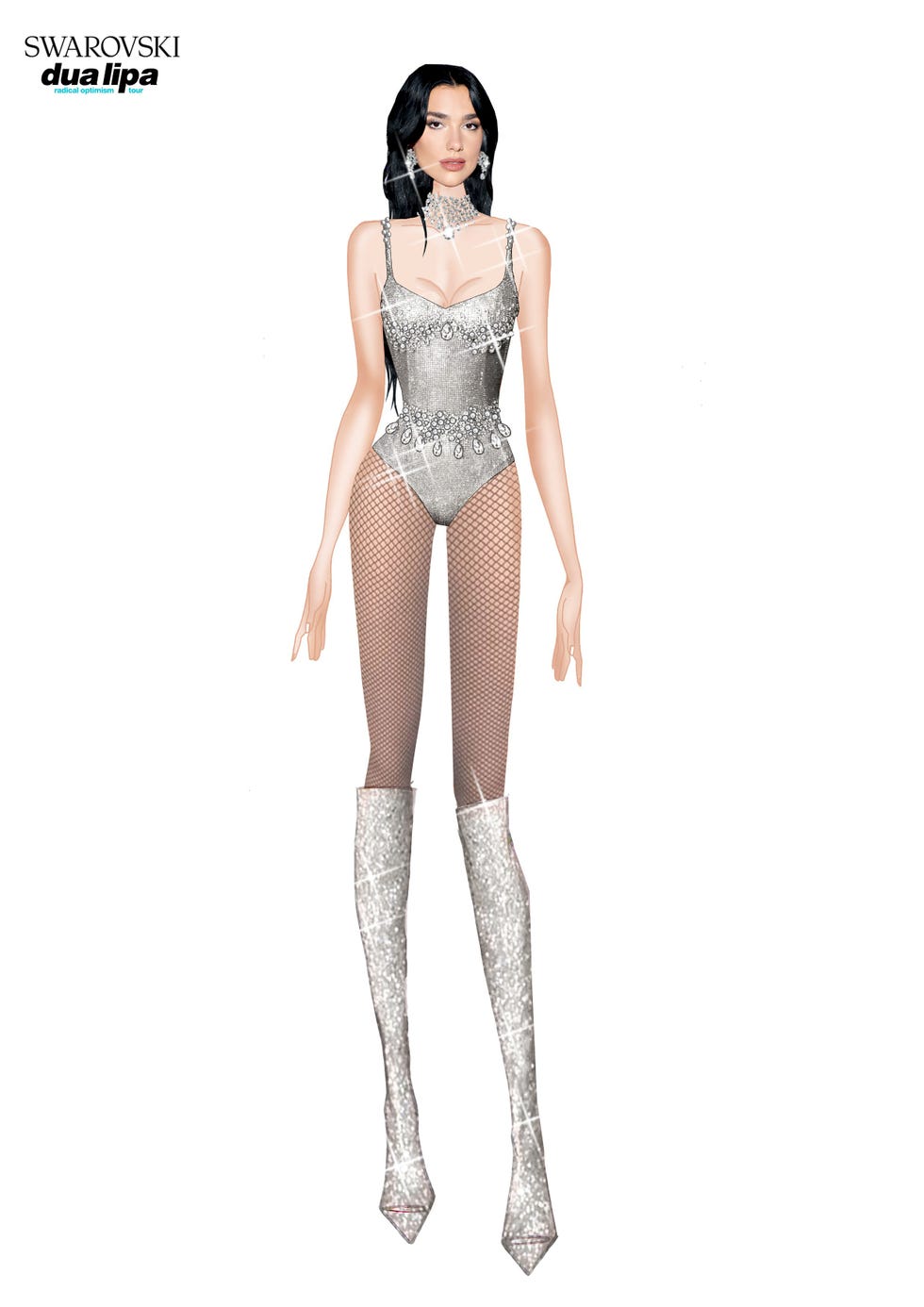 stylized character in a glamorous outfit
