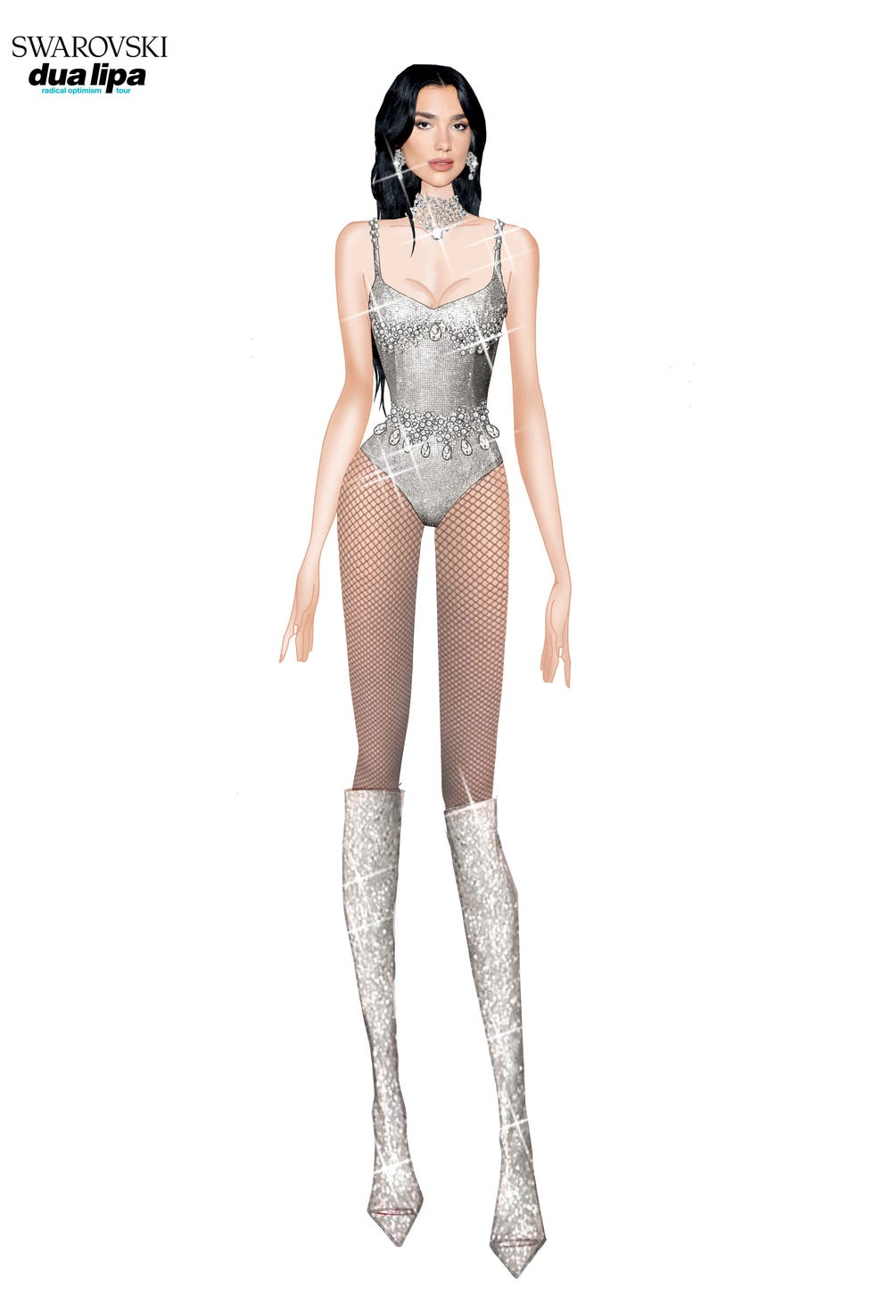 stylized character in a glamorous outfit
