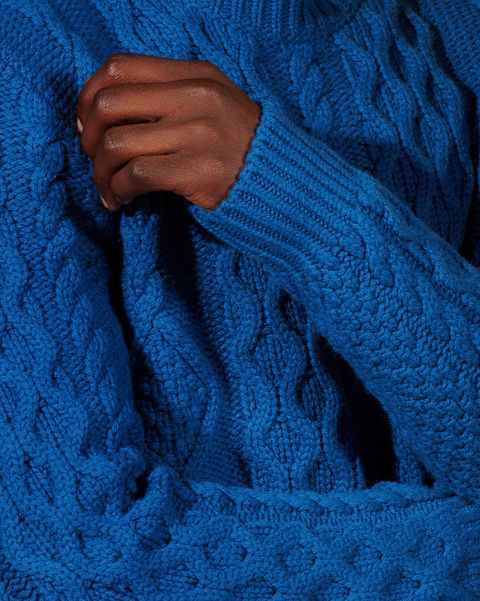 Blue, Cobalt blue, Electric blue, Azure, Wool, Sweater, Woolen, Knitting, Outerwear, Textile, 