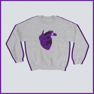 Purple, Violet, Sleeve, Font, T-shirt, Sweater, Pattern, Sweatshirt, Top, Illustration, 