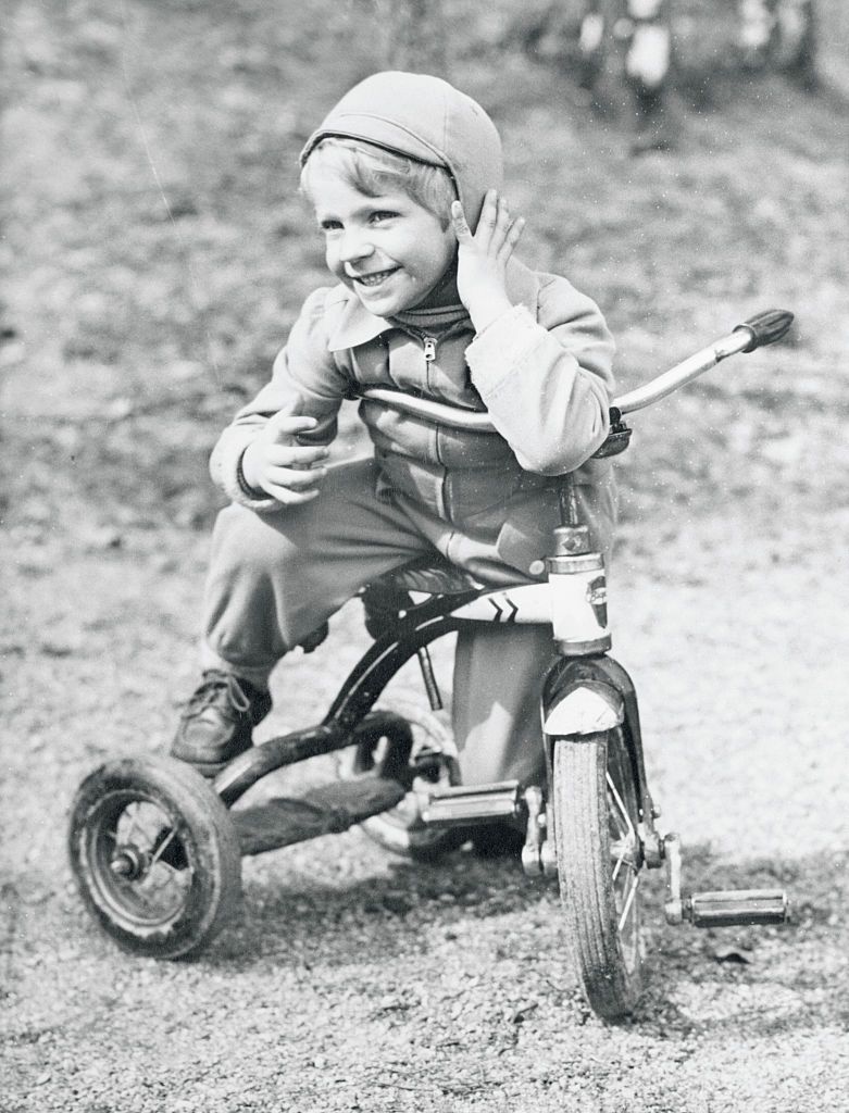 young prince gustav on tricycle