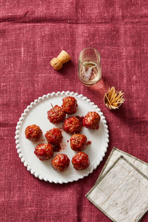sweet and sour meatballs on a white plate