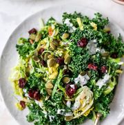 healthy appetizer, sweet kale salad