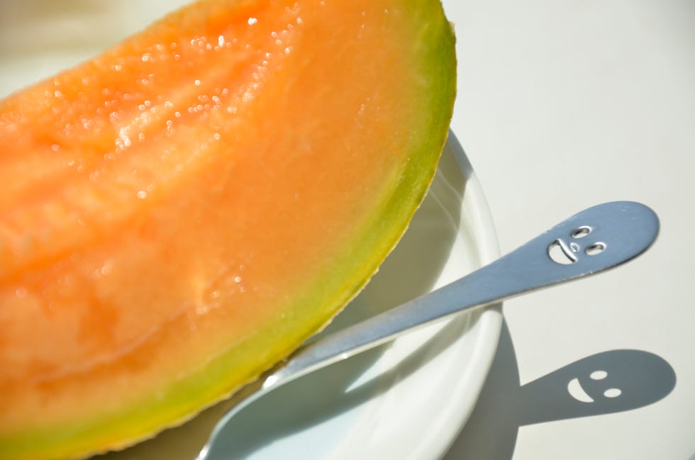 sweet orange melon grown in yuubari city, japan