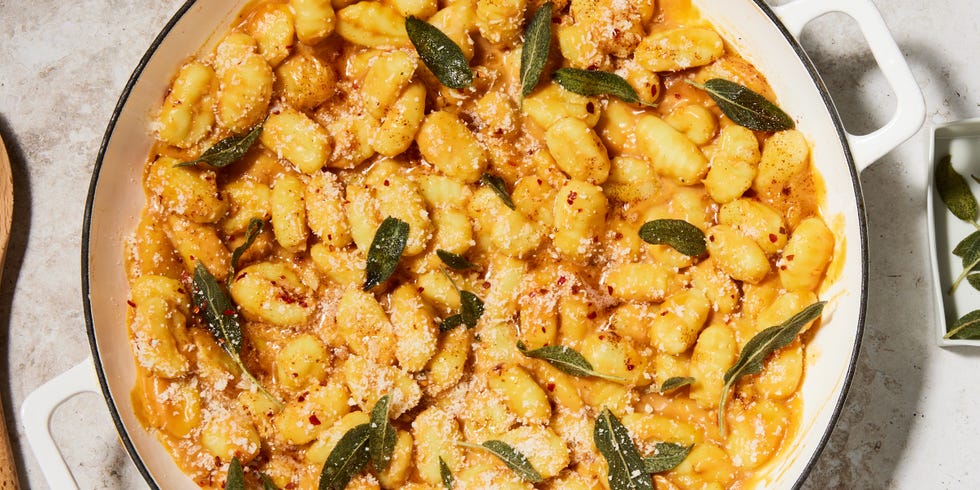 gnocchi tossed in a sweet potato maple brown butter sauce