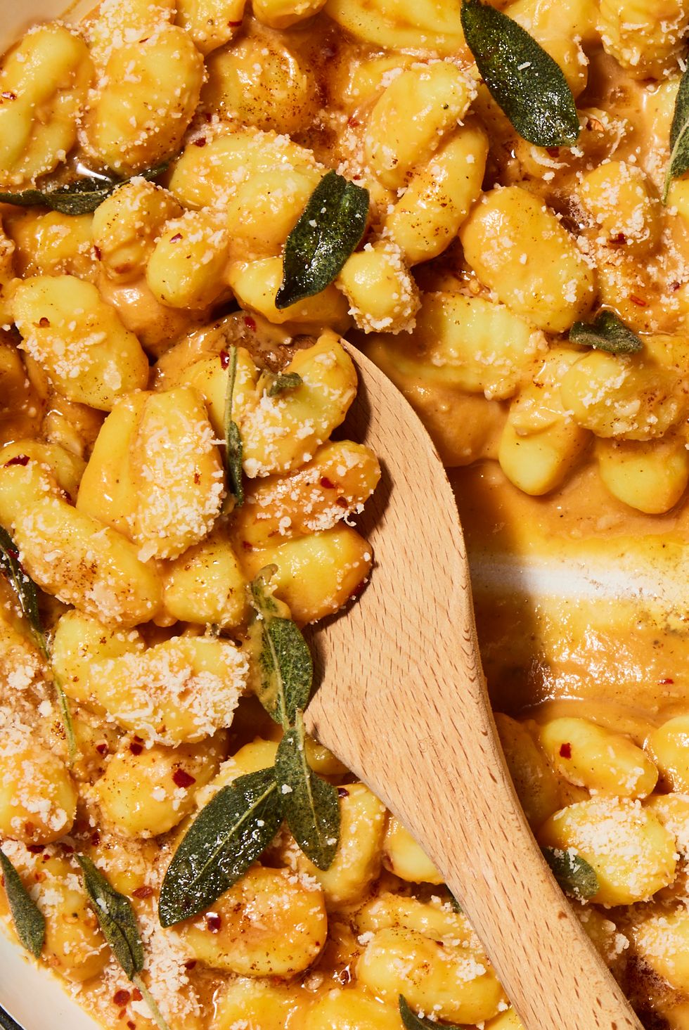 gnocchi tossed in a sweet potato maple brown butter sauce