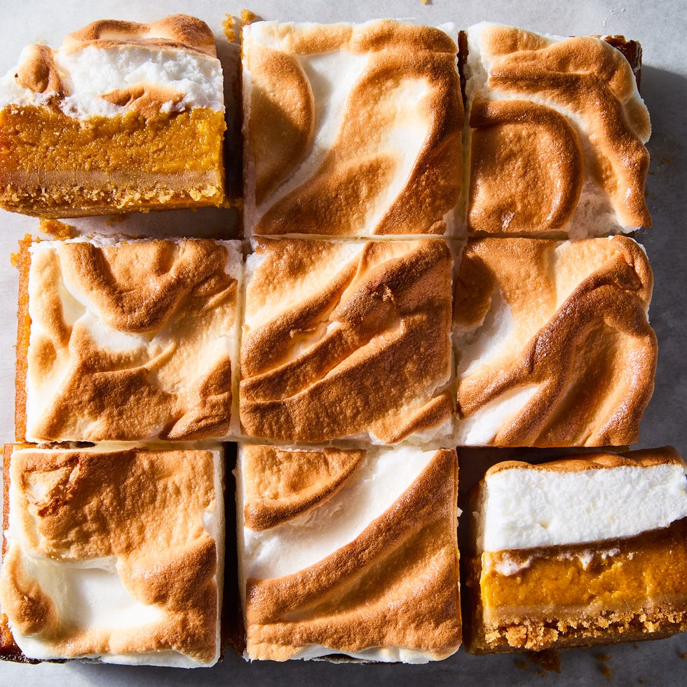 sweet potato bars topped with torched marshmallow