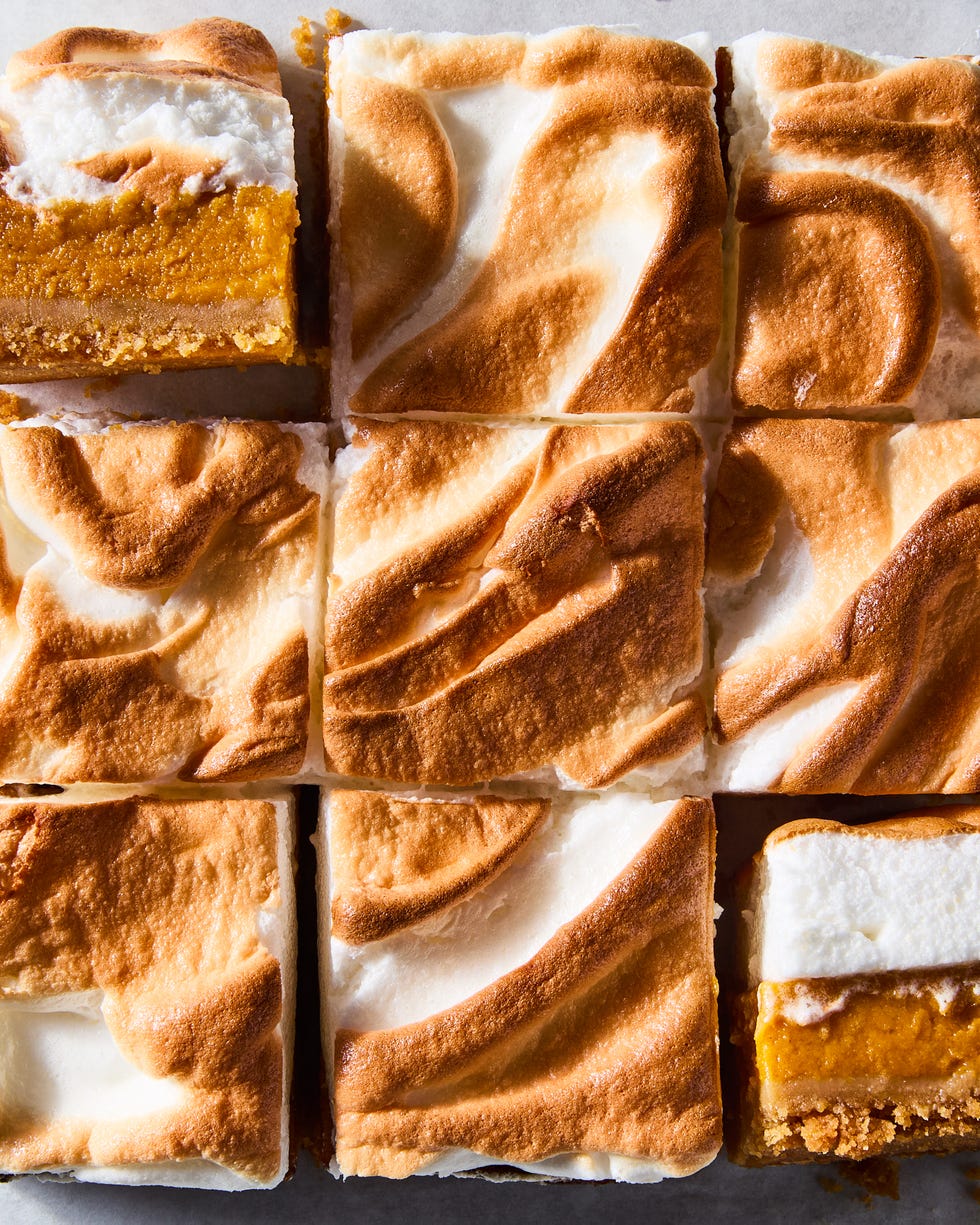 sweet potato bars topped with torched marshmallow