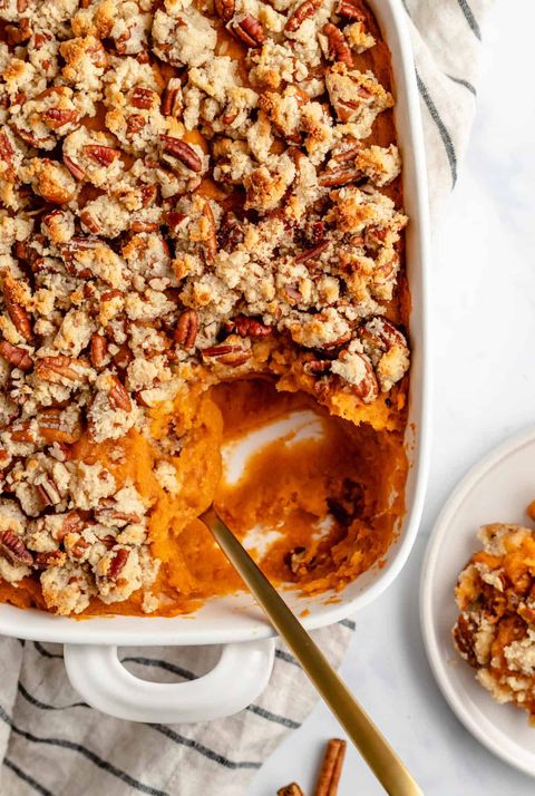sweet potato casserole with maple pecan topping