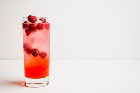 sweet raspberry tom collins cocktail