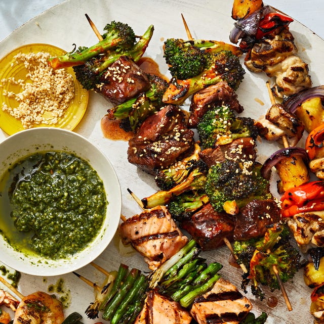 Sweet-Spicy Beef and Broccoli Skewers sweet spicy beef and broccoli skewers