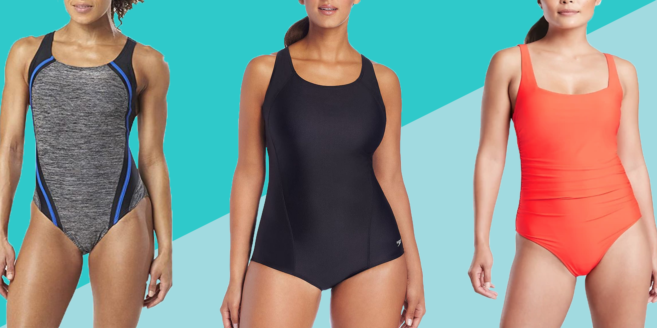BeautyIn Women's One Piece Swimsuit Tummy Control Bathing Suits Racerback  Built-in Swim Bra