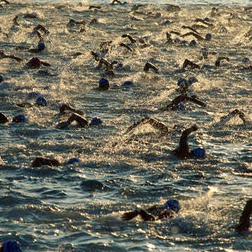 SWIMMERS IN IRONMAN TRIATHLON, HAWAII swimmers in ironman triathlon, hawaii