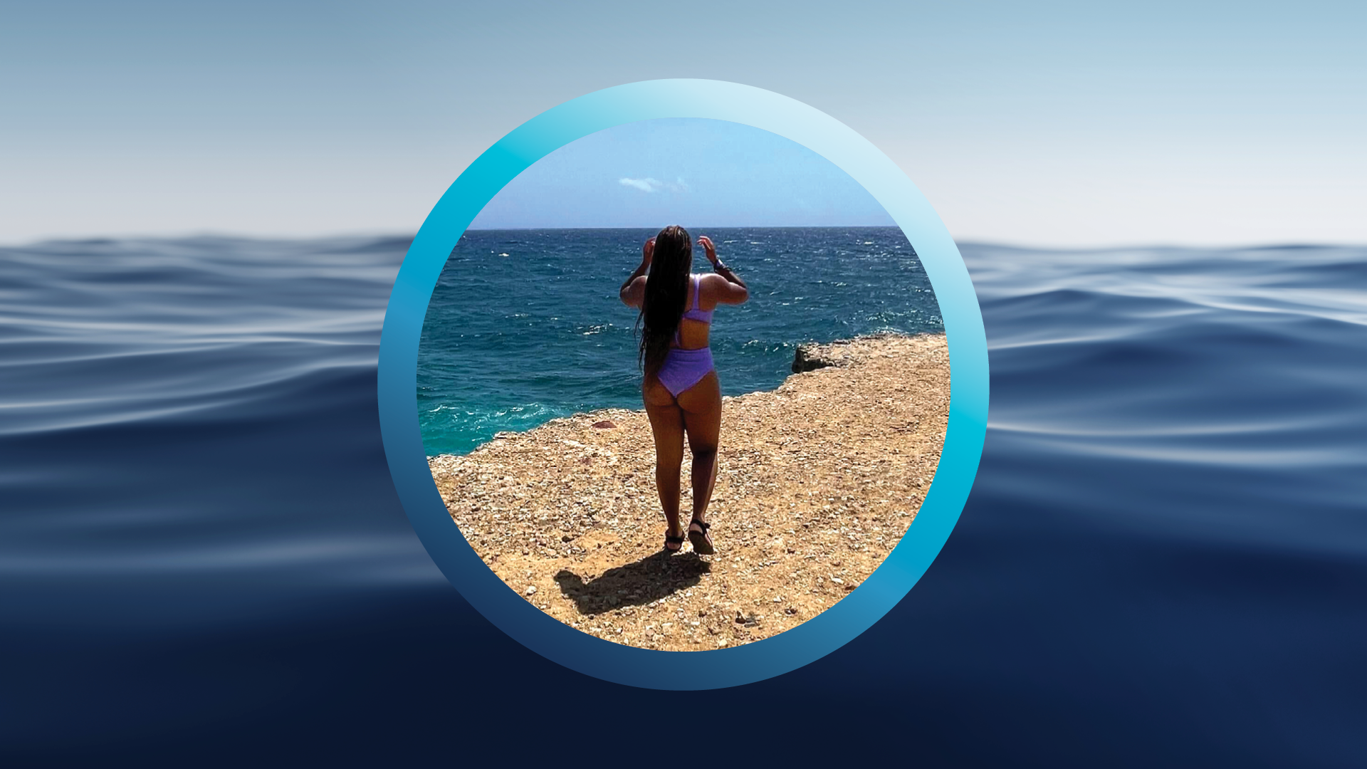 a person standing on a rock a person standing on a rock