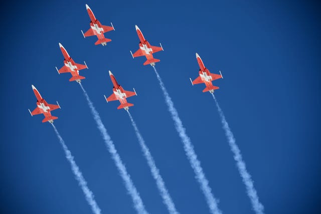 Oops! Swiss Aerial Acrobatics Team Performs For The Wrong Town