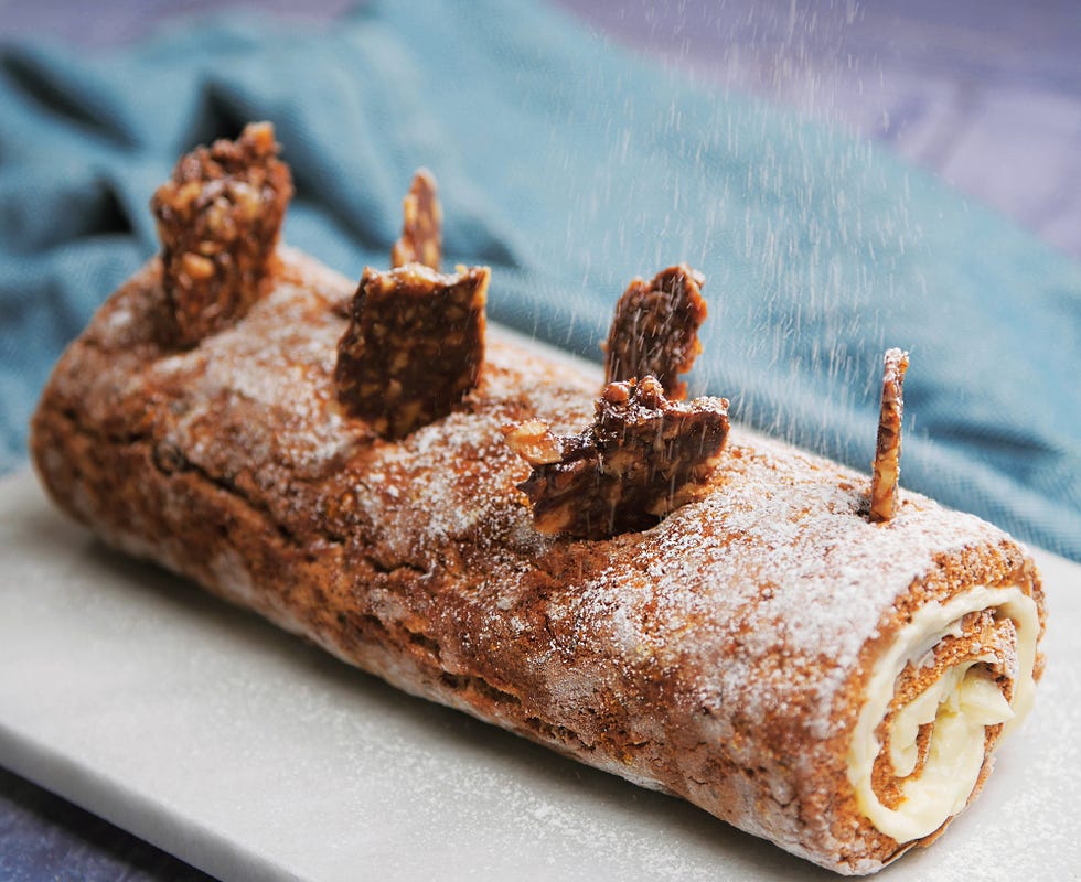 Carrot cake Swiss roll