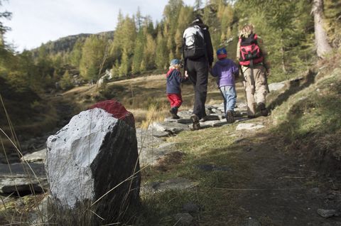 Switzerland, Locarno, Family on hiking trip