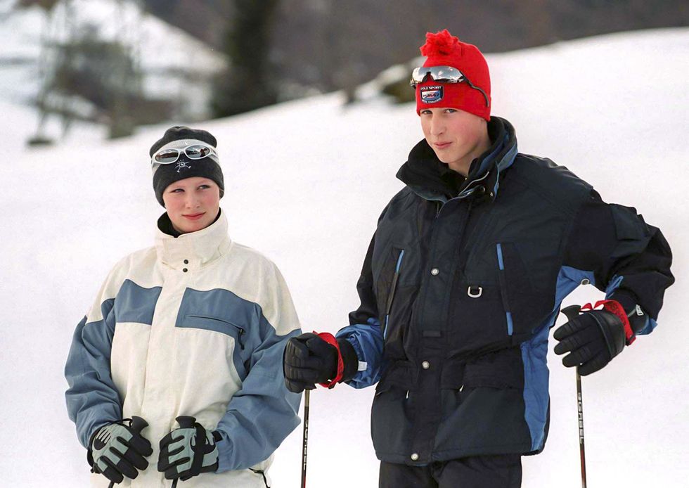 royal family skiing in klosters, switzerland, 1998
