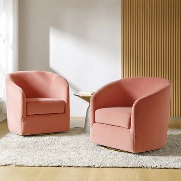 a pair of red chairs