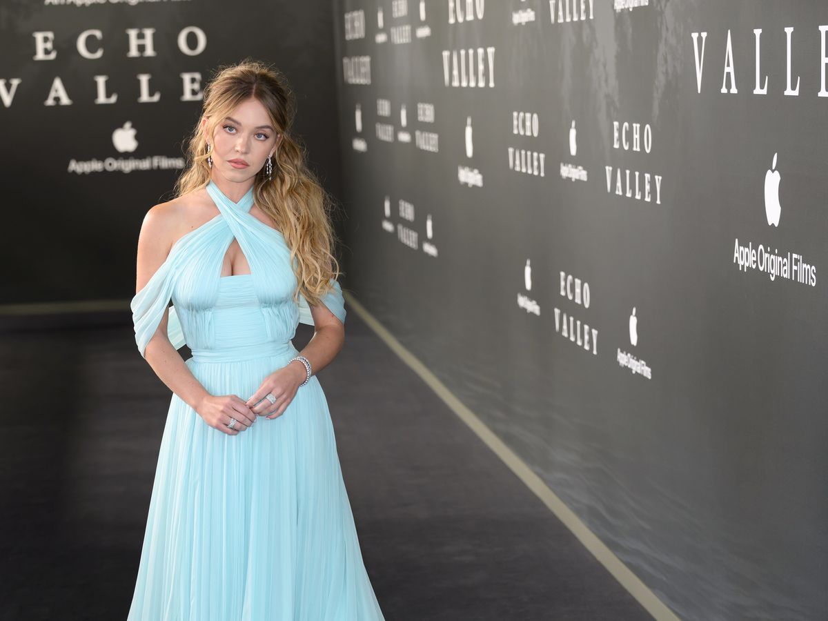 Sydney Sweeney Wears Blue Chiffon Gown to 'Echo Valley' Premiere