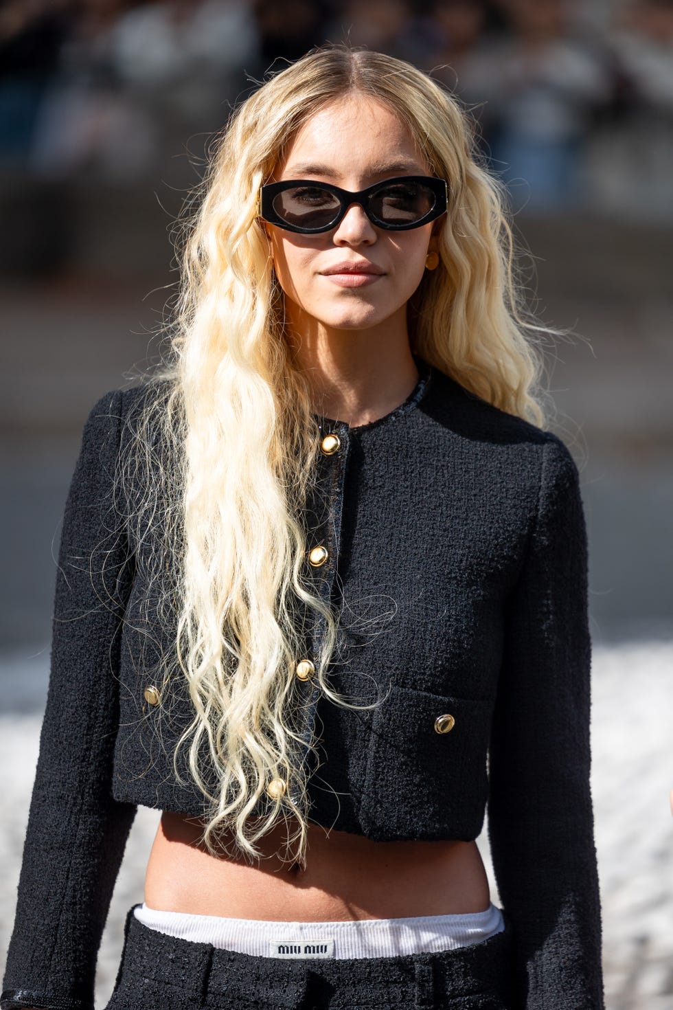 miu miu  outside arrivals paris fashion week womenswear springsummer 2024