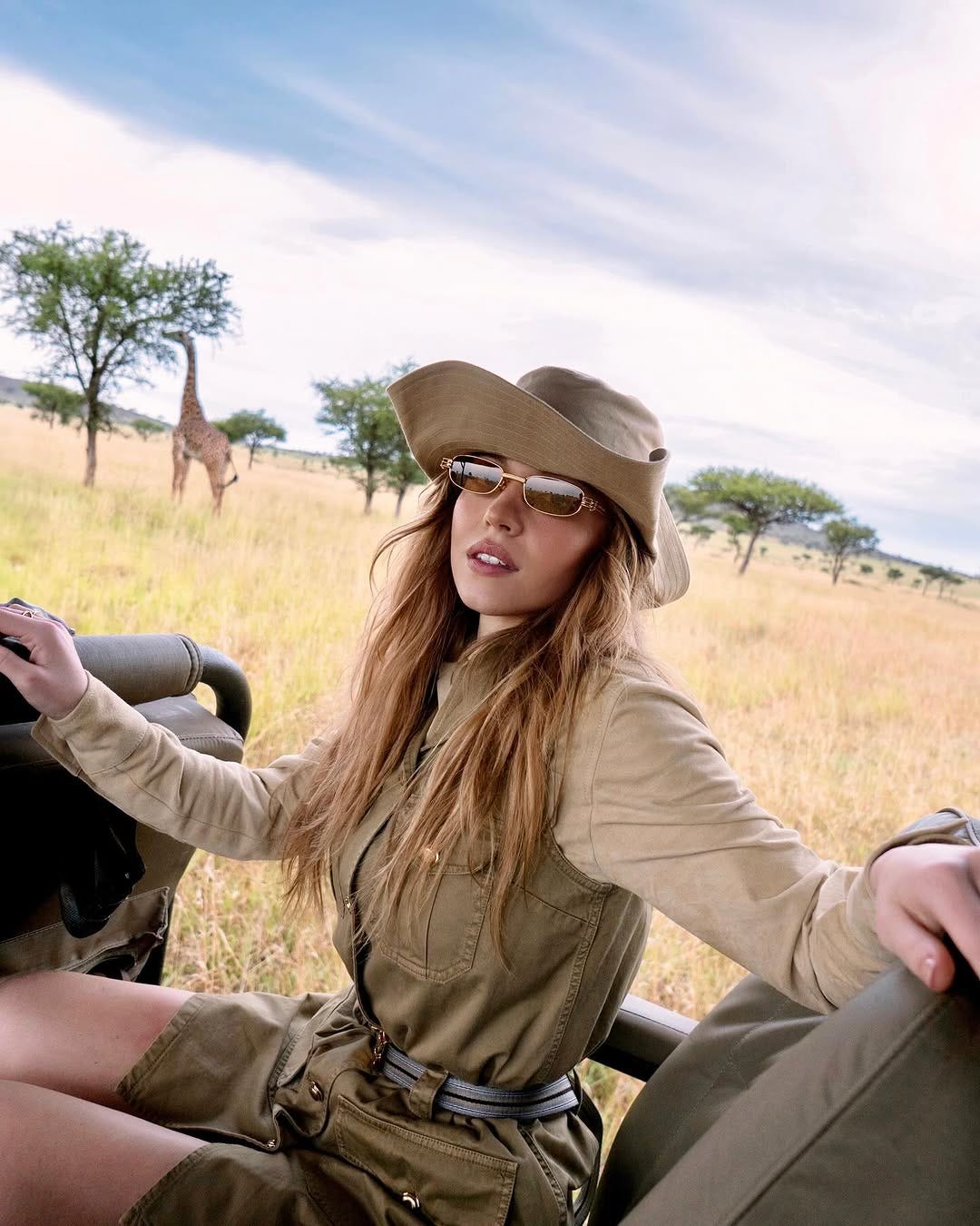 Sydney Sweeney channels Lara Croft to serve wilderness chic in a teeny tiny safari dress