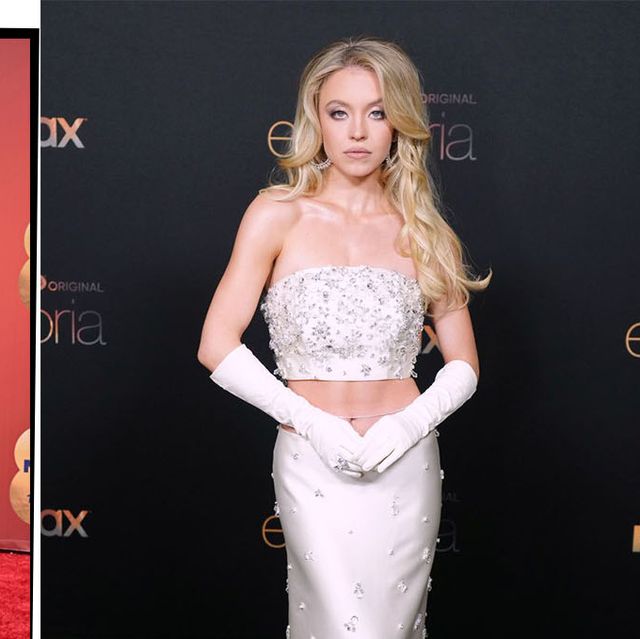 Sydney Sweeney Wore a White Crop Top with Wide-Leg Pants and a Matching Coat