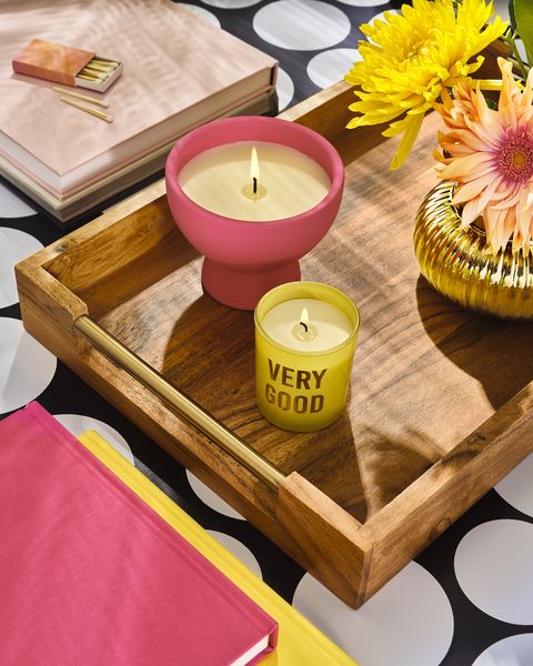 yellow and pink candle