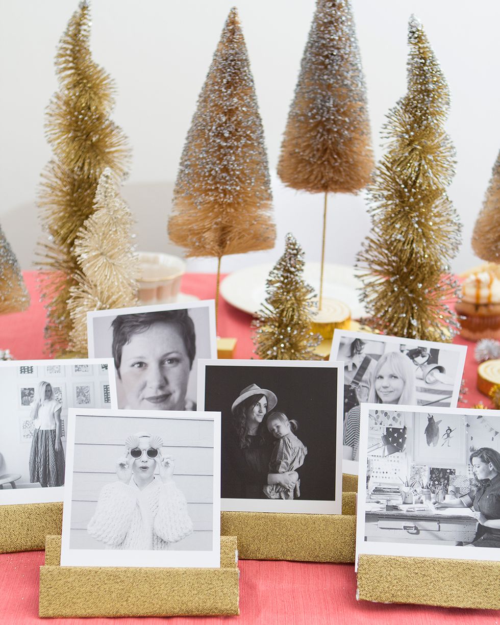 christmas table decorations like photo name cards