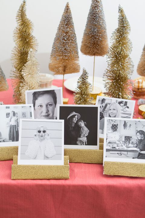 christmas table decorations like photo name cards