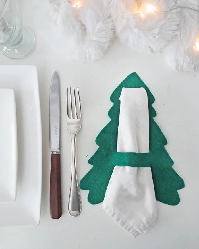 christmas table decorations like a tree napkin holder