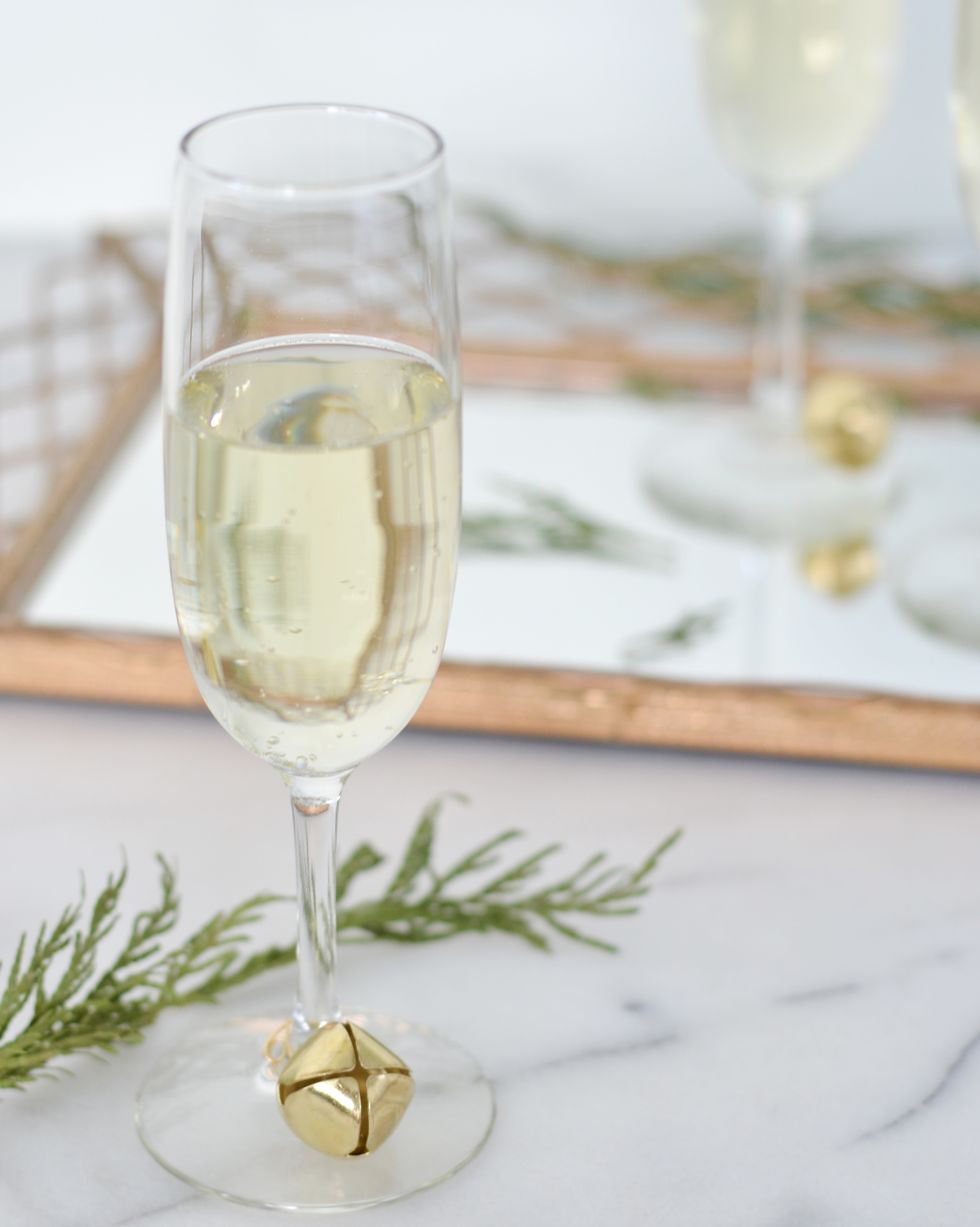 christmas table decorations like jingle bell wine glass tag