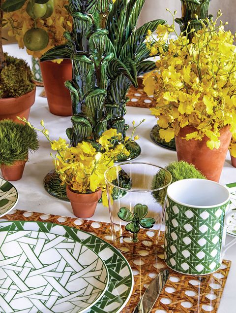 Plates, cup and mug on table