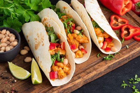 tacos with turkey and beans