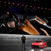 general motors unveils its new corvette in california