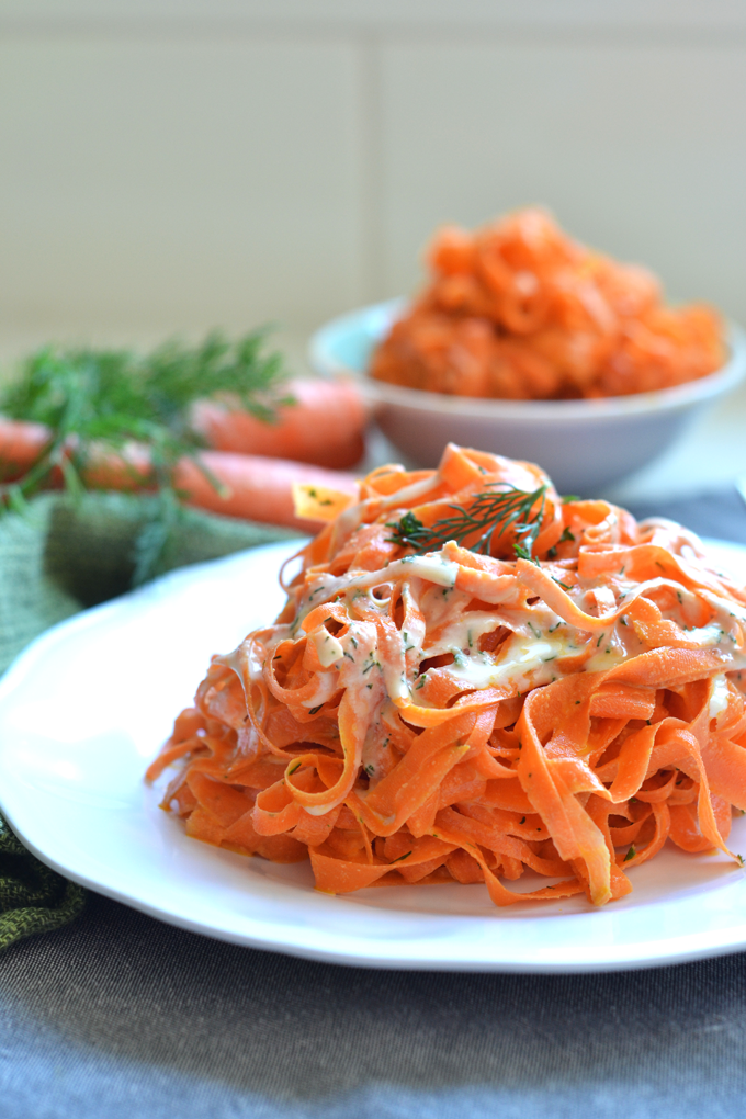 tahini dill carrot noodles 